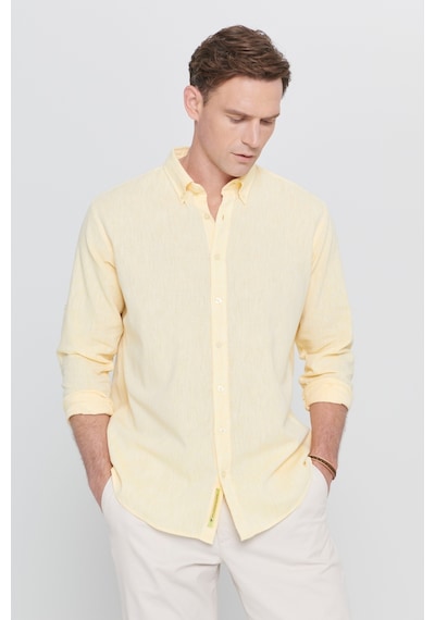 AC&Co / Altınyıldız Classics Erkek Sarı Comfort Fit Rahat Kesim Düğmeli Yaka Casual Keten Gömlek 4A2022200085SARL Sarı AC&Co / Altınyıldız Classics Erkek Sarı Comfort Fit Rahat Kesim Düğmeli Yaka Casual Keten Gömlek 4A2022200085SARL Sarı