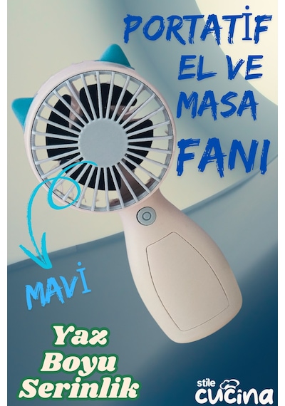 Şarjlı Mini El Fanı Ve Masa Fanı Soğutucu Pervane Taşınabilir Usb Şarj Edilebilir.