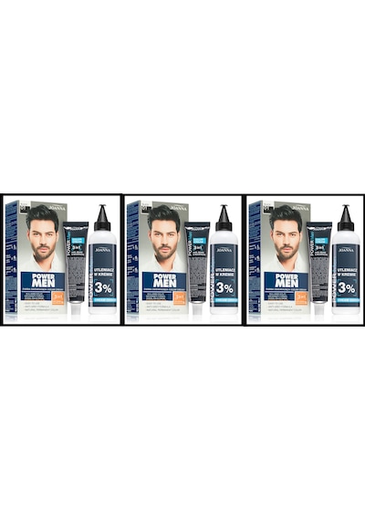 Power Men Krem Boya 3ü1 Arada Saç Sakal Bıyık 01 Siyah 3 Adet
