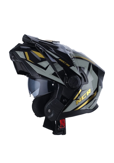 Ncr X-Cross Sarı Grafik Ece-22.06 Çene Açılır Kask Sarı Gri