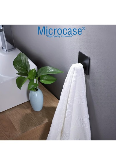 Yapışkanlı Paslanmaz Çelik Banyo Mutfak Eşya Havlu Vb Metal Askılık - Al5180 2 Adet Siyah
