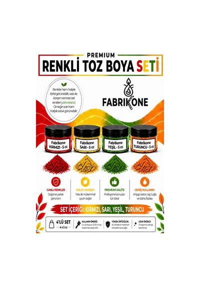 4'lü Set Premium Parafin Soya Wax Toz Mum Boyası Hobi Seti - 5 Cc Kırmızı, Sarı, Yeşil, Turuncu Bkfab4ksryt5g Karışık
