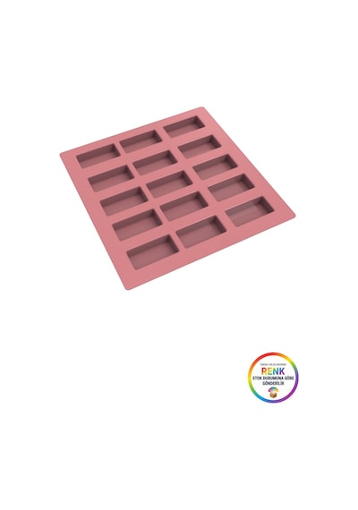 15'li Mini Kek Kalıbı Silikon Dikdörtgen Yapışmaz Kolay Çıkan Baton Financier Kalıbı 25x25 Cm Çok Renkli