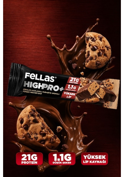 Çikolata Kaplı Highpro Protein Bar - Kurabiye Aromalı 50 G - 12 Adet