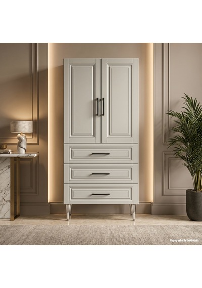 Ascona Çok Amaçlı Dolap 60 Cm 2 Kapak 3 Çekmece Lake İpek Grisi Ral 7044 - Çok Amaçlı Raflı Dolap Gri Ascona Çok Amaçlı Dolap 60 Cm 2 Kapak 3 Çekmece Lake İpek Grisi Ral 7044 - Çok Amaçlı Raflı Dolap Gri
