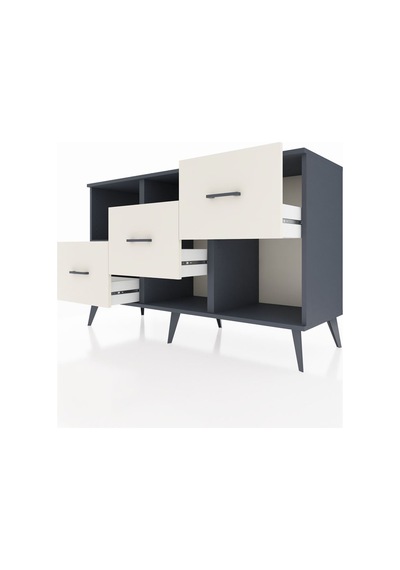 Hyperion Konsol 2 Raflı 3 Çekmeceli 132x44x83 Antrasit-antrasit/aytaşı Antrasit/aytaşı Hyperion Konsol 2 Raflı 3 Çekmeceli 132x44x83 Antrasit-antrasit/aytaşı Antrasit/aytaşı