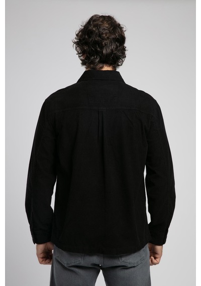 Lee Cooper Ander Erkek %100 Pamuk Dokuma Ceket Siyah-20387 Siyah