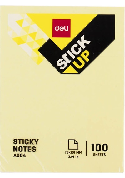 Deli Sticky Notes Yapışkanlı Not Kağıdı 76x101 Mm Sarı Ea00453