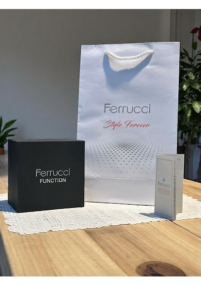 Ferrucci Otomatik Mehtap Ve Güneş Kadranlı Bileklik Hediyeli 3 Atm Erkek Kol Saat Ff.g3606.4 Gümüş