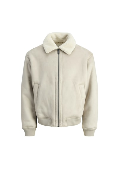 Jack & Jones Jack Jones Erkek Yakası Kürklü Bomber Ceket 12282444 Krem