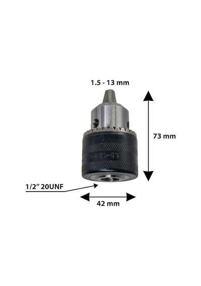 Master 530260 Anahtarlı Metal Mandren 1.5-13mm 1/2" - 20 Unf