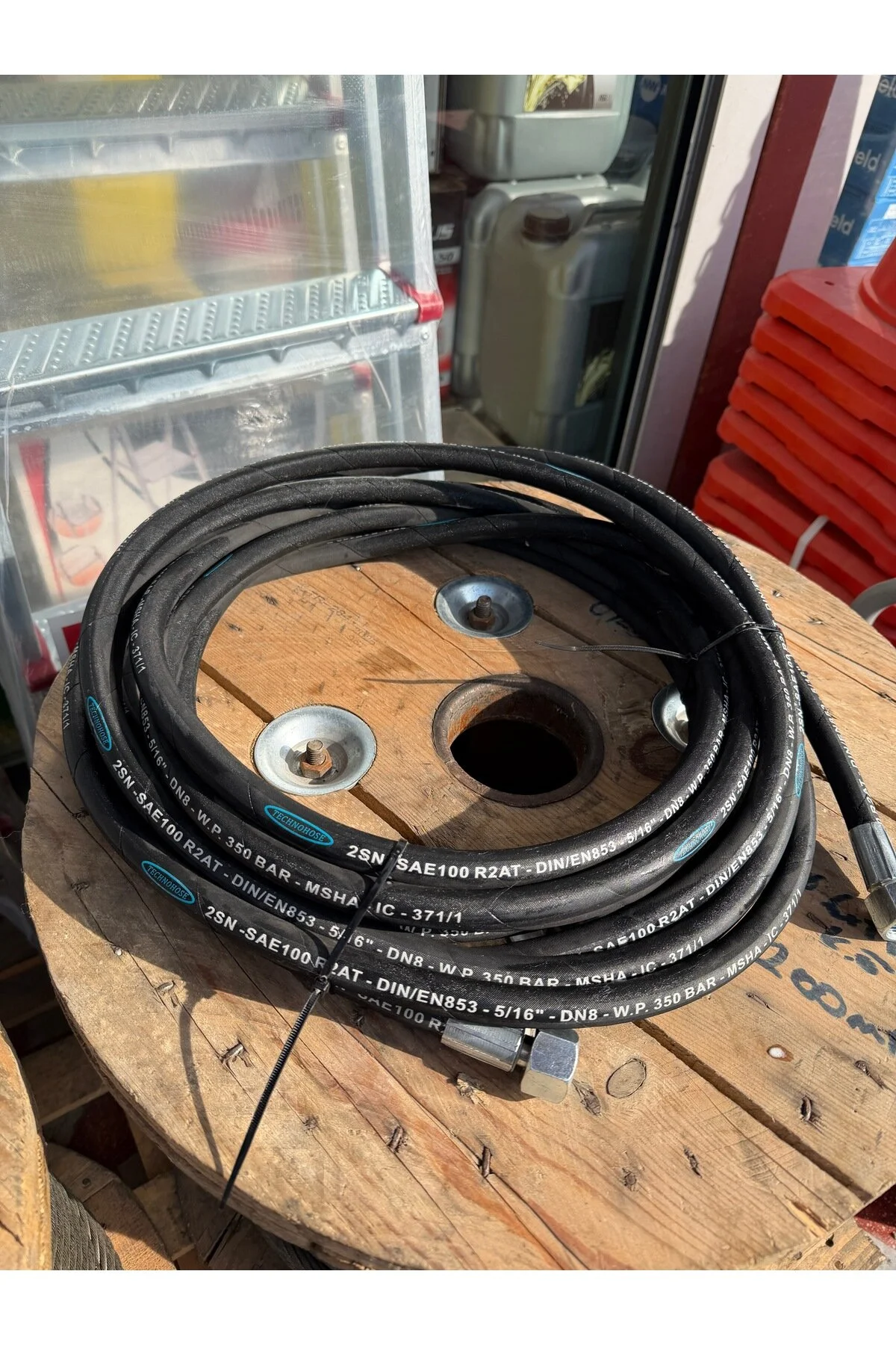 Technohose R2at 10 Metre Çelik Örgülü Yüksek Basınçlı Oto Yıkama Hortumu 5/16 Dn8 350 Bar