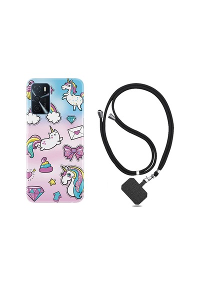 Oppo A16 Kilif Boyun Askili Unicorn Mektup 1800 542794014