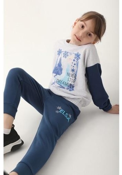 Yasin Tekstil Frozen Kız Çocuk Eşofman Takımı Kar Melanj