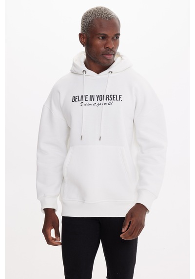 The Crow Belıve Ekru Hoodıe Sweatshırt Ekru