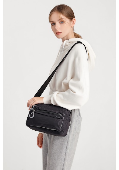 Smart Bags Açık Gri Orta Boy Çok Cepli Ultra Hafif Kumaş Kadın Omuz Ve Postacı Çanta Diğer