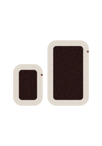 Banyo Paspası Takımı 70x110+50x70 Cm İç Trikot Acı Kahve & Krem
