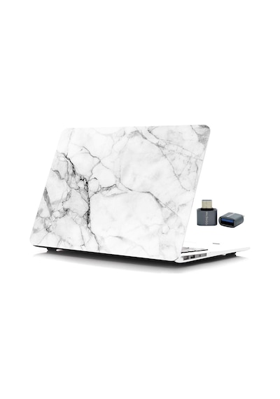 Macbook Pro Kılıf 15 İnç Mermer11nl Touchbarlı 15" Pro A1707 A1990 İle Uyumlu R-34