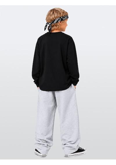 Erkek Çocuk Takım Timsah Baskılı T-shirt ve Kalın Eşofman Altı - Oversize (5-11 Yaş)