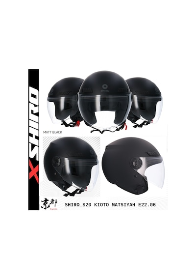 Shiro Jet&Ofc Ibiza M.C Sv Motosiklet Kaskı Siyah