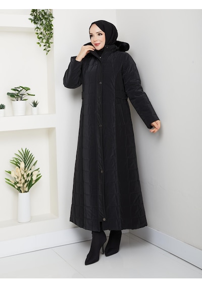 Eslemnur Nova Kumaş Şişme Mont 135cm Siyah