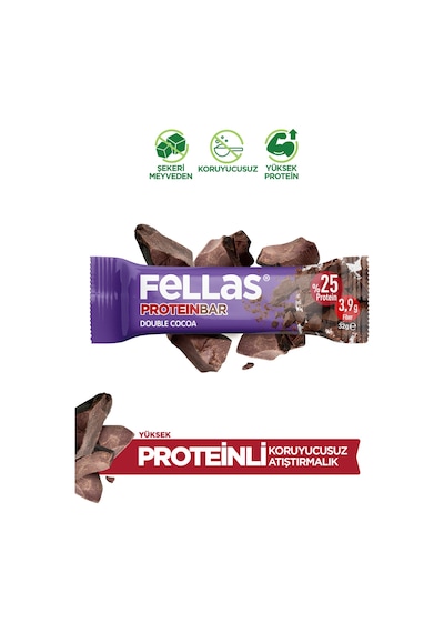 Fellas Duble Kakaolu Protein Bar 12 x 32 G