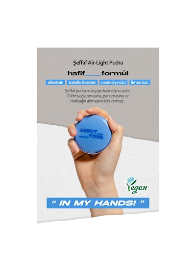 About Tone Ekstra İnce Dokuda Topaklanmayan Sabitleme Pudrası ABOUT TONE Air Fit Powder Pack