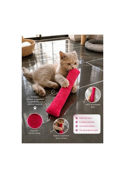 Yumuşak Peluş Kedi Oyuncağı Kedi Oyun Ve Aktivite Kediler İçin Peluş Oyun Arkadaşı Isırma, Yakalama Ve Eğlence Pembe