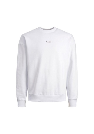 Jack & Jones Jprblakam Branding Sweat Crew Neck Erkek Sweatshirt Beyaz