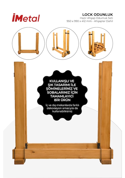 Lock Odunluk Hazır Ahşap Odunluk Seti950x990x412mm Ahşaplar Dahil