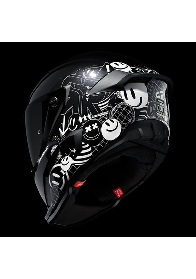 Ruroc At4.0 Street Rush Kapalı Kask Siyah - Beyaz