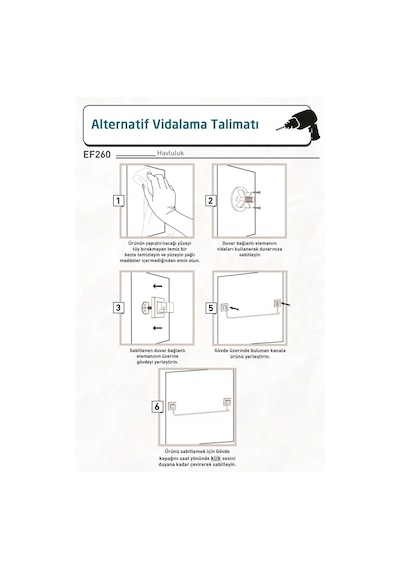 Teknotel Yapışkanlı Uzun Havluluk Havlu Askısı Mat Siyah Ef260 Mat Siyah
