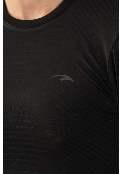 Maraton Active Slimfit Erkek Bisiklet Yaka Kısa Kol Koşu Siyah T-Shirt 821072-Siyah