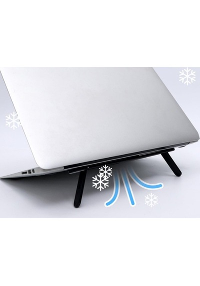 2 Kademeli Katlanabilir Ve Yapışkanlı Laptop Standı Siyah 5570