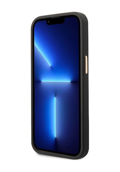 Apple Uyumlu iPhone 15 Pro Max Kılıf Guess Lisanslı M-safe 4g Desenli Pu Metal Plaka Logolu Siyah Siyah