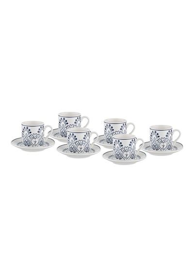 Emsan Soul New Bone 6 Kişilik Kahve Fincan Takımı 90 Ml Mavi Mavi