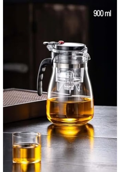 Borosilikat Cam Demlik 900 Ml Dayanıklı Tek Tuşla Demleme Diğer