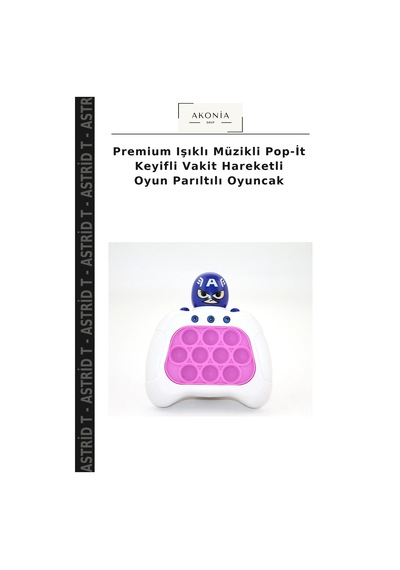 Premium Işıklı Müzikli Pop-it Keyifli Vakit Hareketli Oyun Parıltılı Oyuncak