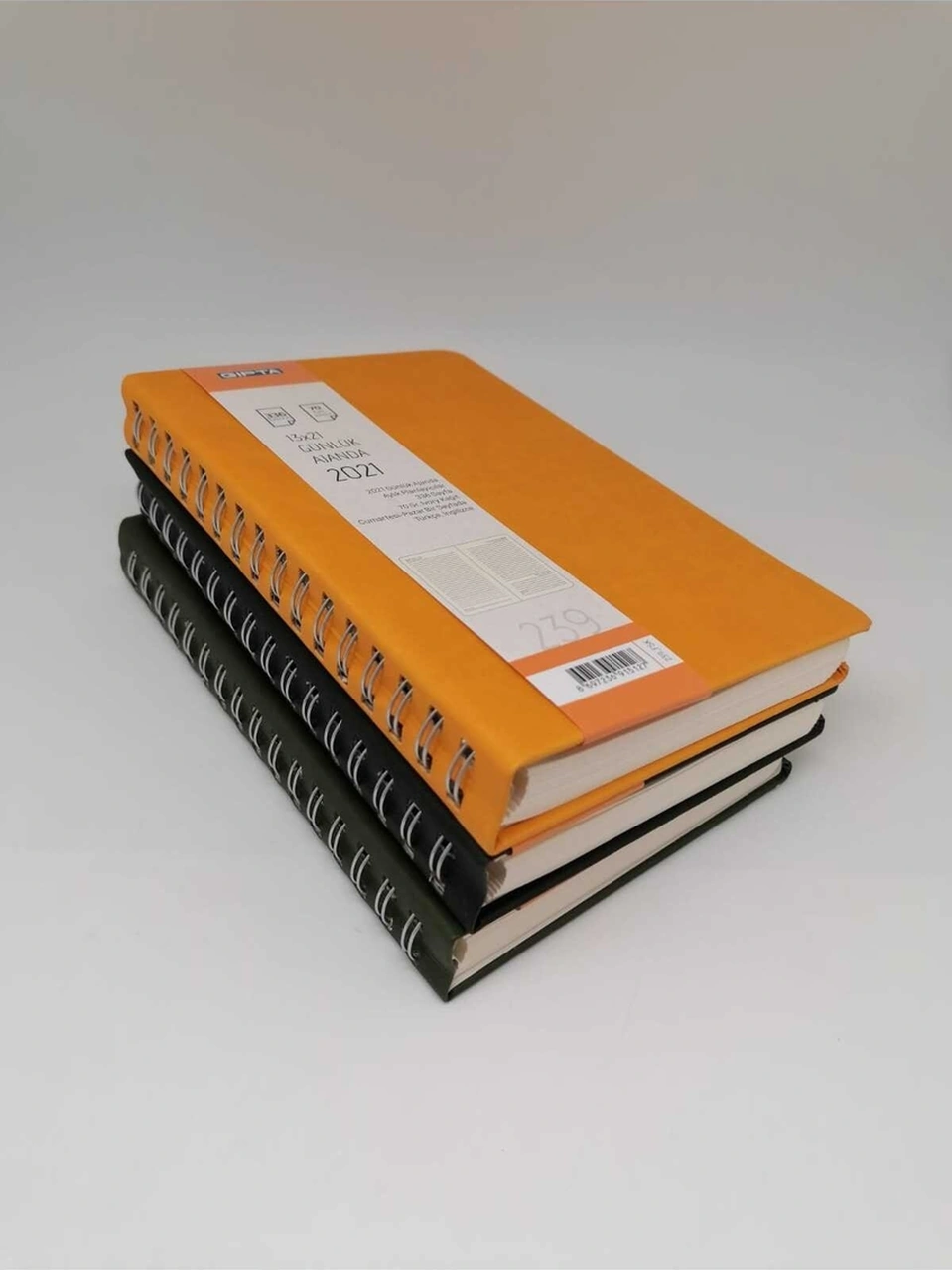 239-fsk 13x21 Gizli Spiralli Eski Ajanda 3'lü Karışık