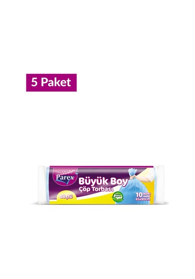 Güçlü Çöp Torbası Büyük Boy 10'lu 65 X 80 Cm 5 Paket