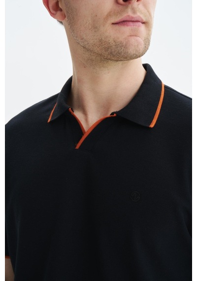 AR-MA Arma Erkek Regular Fit Basic % 100 Pamuk Pike Polo Yaka Tişört Y29374353802 Siyah