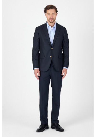 İmza Lacivert Düz Gabardin Mono Yaka 2 Düğme 4 Drop Comfort Fit Basic Ceket 1002250006 206 Lacivert