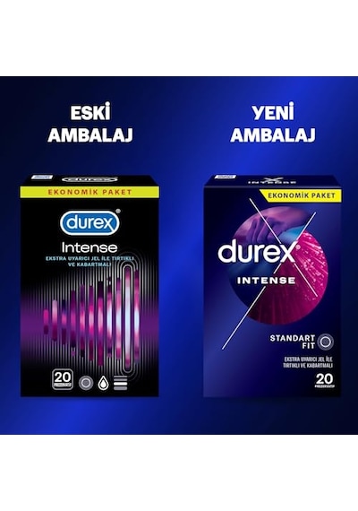 Durex Intense 30'lı Uyarıcı Jelli Ve Tırtıklı Prezervatif