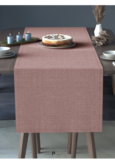 Br Perle Perle Home Keten Dokulu Runner Açık Pembe Renk Dekoratif Şık Runner Örtü