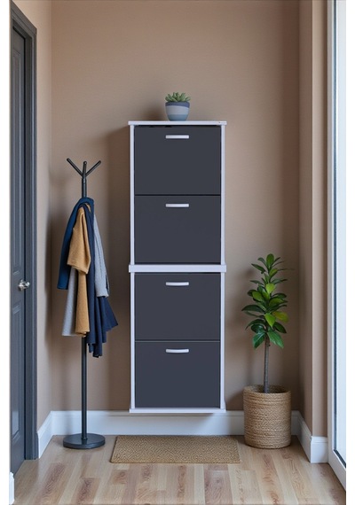 Eliusta Slim 4 Düşer Kapaklı 52 Cm Antrasit Asma Ayakkabılık Kapı Önü/antre 52x156x26 Cm Ayakkabılık Antrasit Eliusta Slim 4 Düşer Kapaklı 52 Cm Antrasit Asma Ayakkabılık Kapı Önü/antre 52x156x26 Cm Ayakkabılık Antrasit