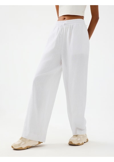 Regular Fit Kadın Pantolon Beyaz