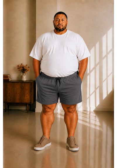Sngl Tekstil Erkek Büyük Beden Şort 3xl 4xl 5xl 6xl 7xl 8xl 9xl Gri Füme