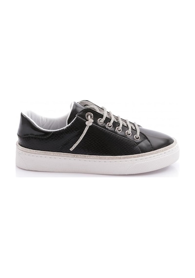 Dgn 2475 Kadin Taş İp Bağcikli Sneaker Ayakkabi 2475-1571-R7677 Siyah