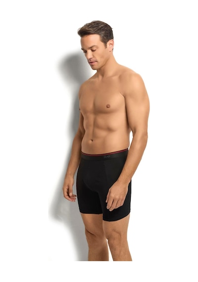Jiber Erkek Siyah Pamuklu Likralı 3 Lü Boxer 268