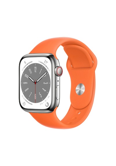 Forzacase Apple Uyumlu  Watch 10 Series 46mm İle Silikon Kordon Kayış - Fc005 Turuncu